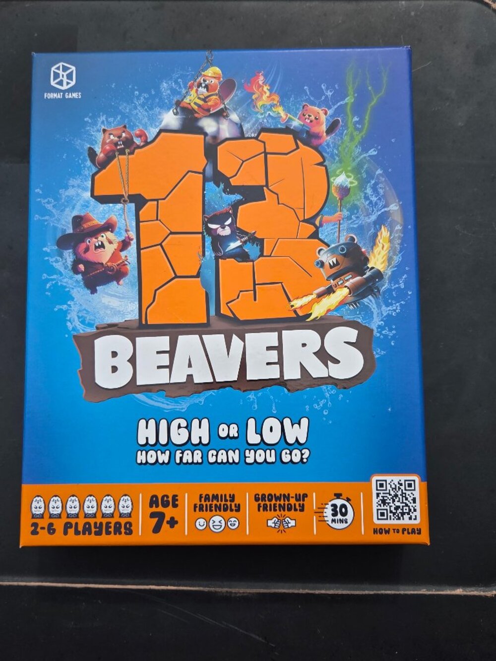 13 Beavers, Format Games, Ages 7+, Family Friendly, 2-6 Players, 30 Minutes NIB